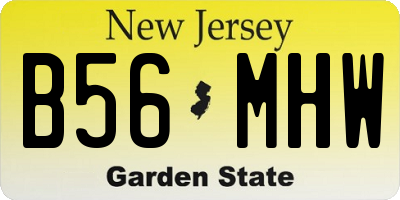 NJ license plate B56MHW