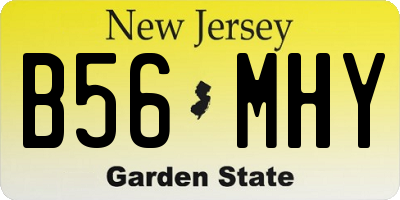 NJ license plate B56MHY