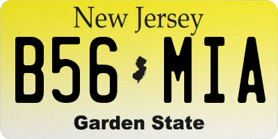 NJ license plate B56MIA