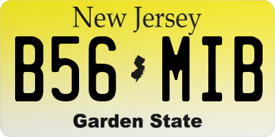 NJ license plate B56MIB