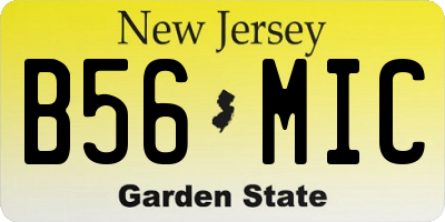 NJ license plate B56MIC