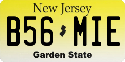 NJ license plate B56MIE