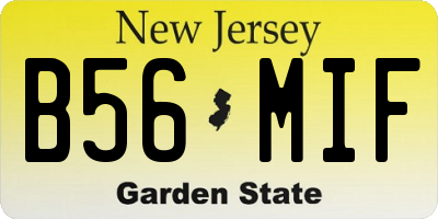 NJ license plate B56MIF