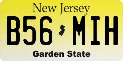 NJ license plate B56MIH