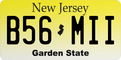 NJ license plate B56MII