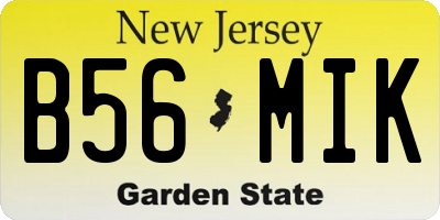 NJ license plate B56MIK