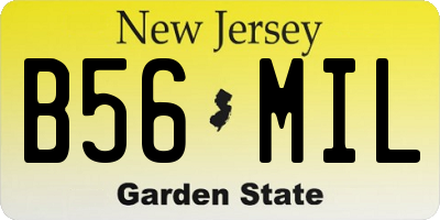 NJ license plate B56MIL