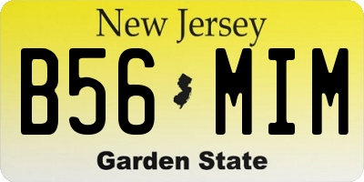 NJ license plate B56MIM