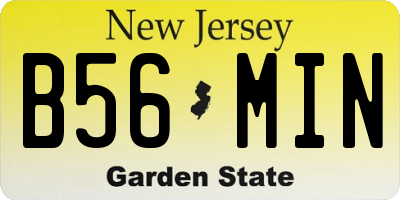 NJ license plate B56MIN