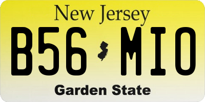 NJ license plate B56MIO
