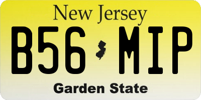 NJ license plate B56MIP