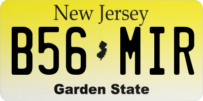 NJ license plate B56MIR