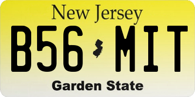 NJ license plate B56MIT