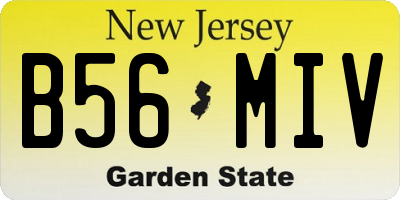 NJ license plate B56MIV