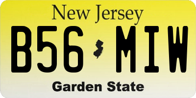 NJ license plate B56MIW