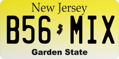 NJ license plate B56MIX
