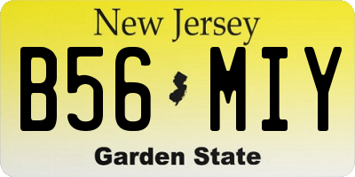 NJ license plate B56MIY