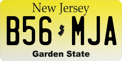NJ license plate B56MJA