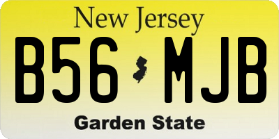 NJ license plate B56MJB