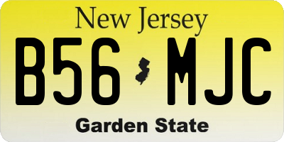 NJ license plate B56MJC
