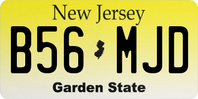 NJ license plate B56MJD
