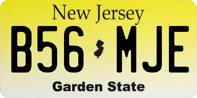 NJ license plate B56MJE