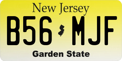 NJ license plate B56MJF