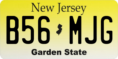 NJ license plate B56MJG