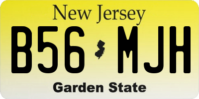 NJ license plate B56MJH