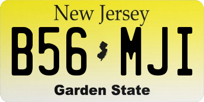 NJ license plate B56MJI