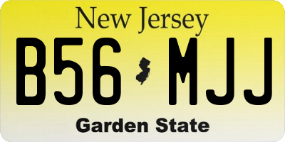 NJ license plate B56MJJ