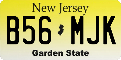 NJ license plate B56MJK