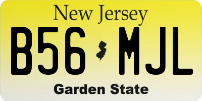 NJ license plate B56MJL