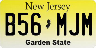 NJ license plate B56MJM