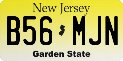 NJ license plate B56MJN