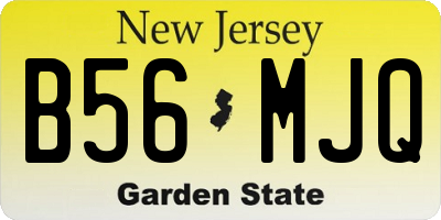 NJ license plate B56MJQ