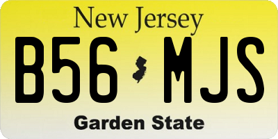 NJ license plate B56MJS