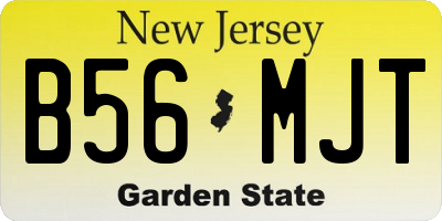 NJ license plate B56MJT