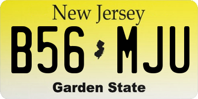 NJ license plate B56MJU