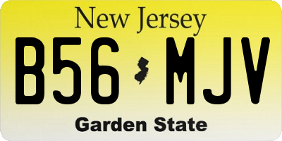 NJ license plate B56MJV