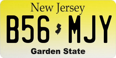 NJ license plate B56MJY