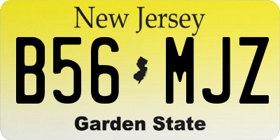 NJ license plate B56MJZ