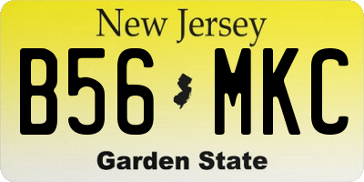 NJ license plate B56MKC