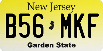 NJ license plate B56MKF
