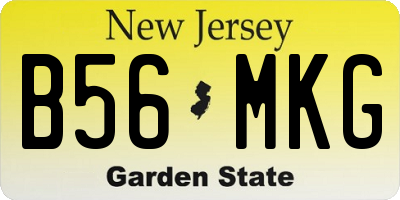NJ license plate B56MKG