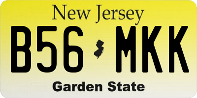 NJ license plate B56MKK