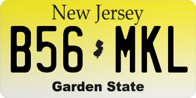 NJ license plate B56MKL