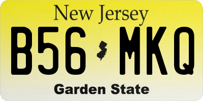 NJ license plate B56MKQ