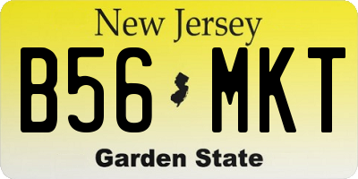 NJ license plate B56MKT