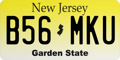 NJ license plate B56MKU